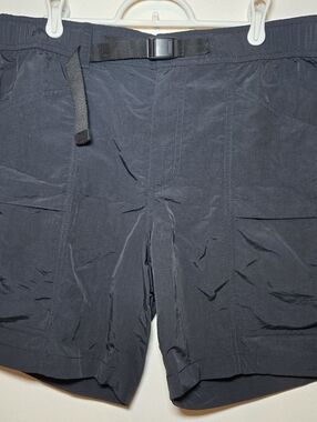 Eddie Bauer Ripstop Tech Cargo Short Men’s Med Black Nylon UPF DWR Outdoor NWT